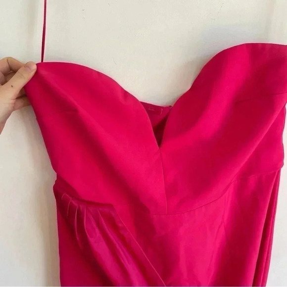 Bardot Lorella Midi Dress Candy Pink Formal One Shoulder Side Slit Size 8 Large - Picture 5 of 13